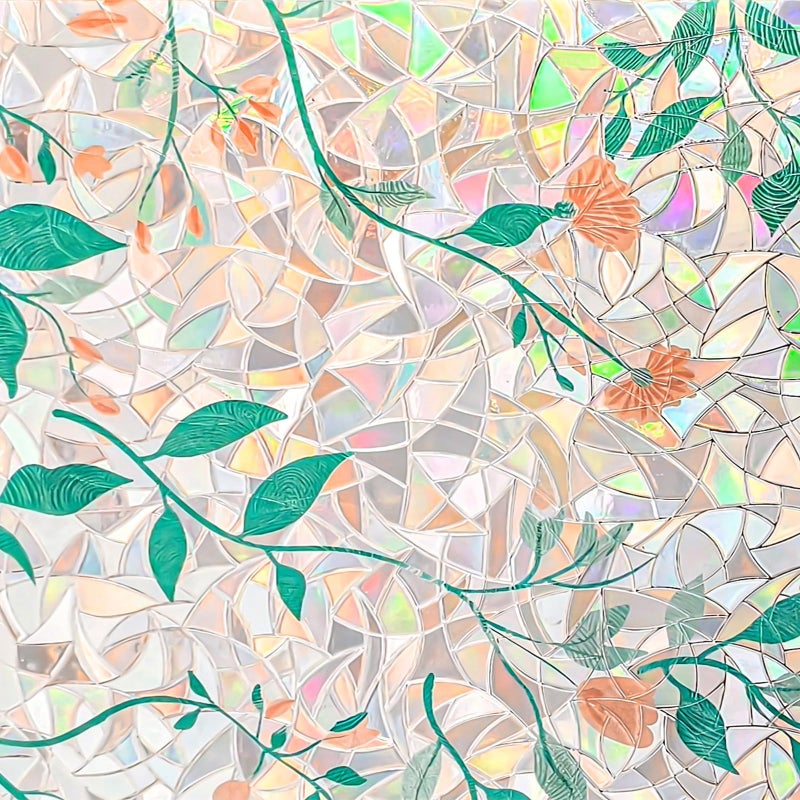 ADD.HERES Window Privacy Film Home Room Bathroom Spring Decor Car Decorations, Stained Glass Window Film, Static Cling Window Film, Window Tintï¼ŒRainbow Window Film (Orange Blossom, 29.5" X 78.7") - Image 3