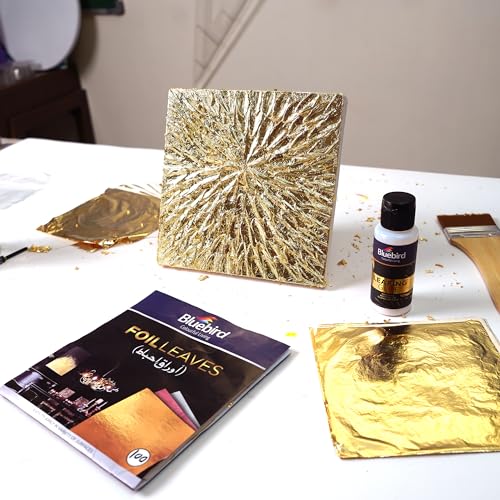 Bluebird Gold Leaf Sheets for Art - 50 Pack - Imitation Gold Foil Sheets of 5.5" x 5.5", Painting Gilding Crafts Decoration - Image 2