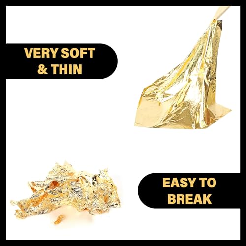 Bluebird Gold Leaf Sheets for Art - 50 Pack - Imitation Gold Foil Sheets of 5.5" x 5.5", Painting Gilding Crafts Decoration - Image 3