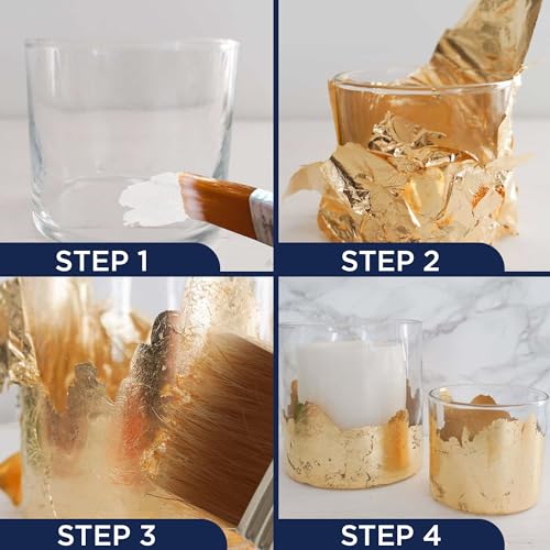 Bluebird Gold Leaf Sheets for Art - 50 Pack - Imitation Gold Foil Sheets of 5.5" x 5.5", Painting Gilding Crafts Decoration - Image 4