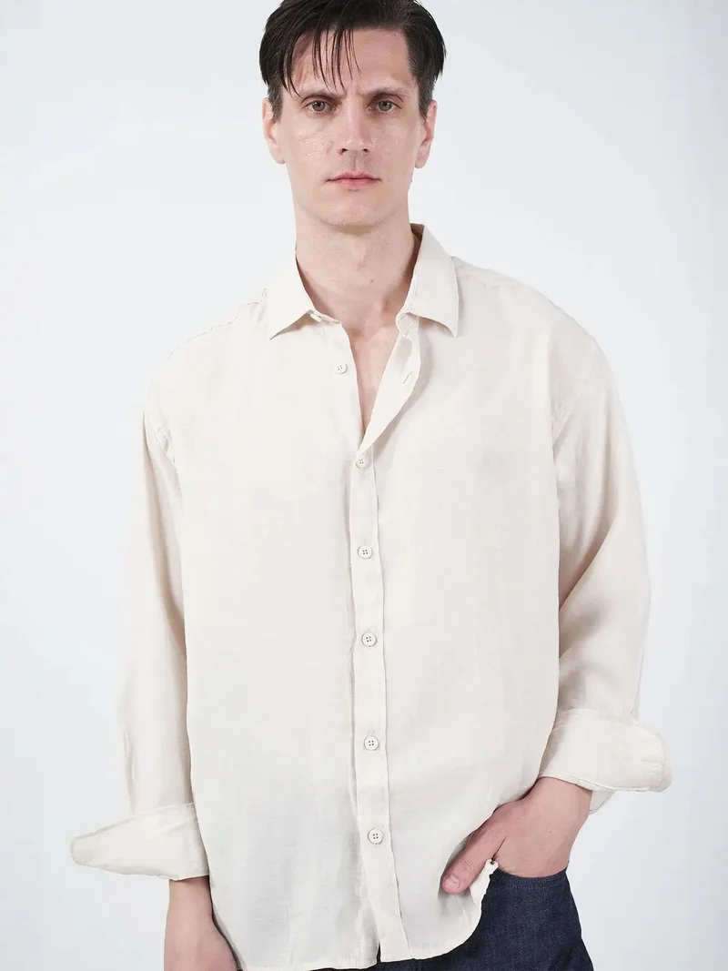 جيستو GIESTO Oversized Button Closure Long Sleeve Shirt