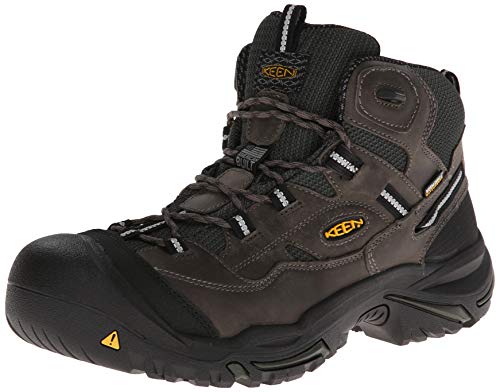 KEEN Utility Men's Braddock Mid Steel Toe Waterproof Work Shoe, Gargoyle/Forest Night, 7.5 Wide US - Image 2