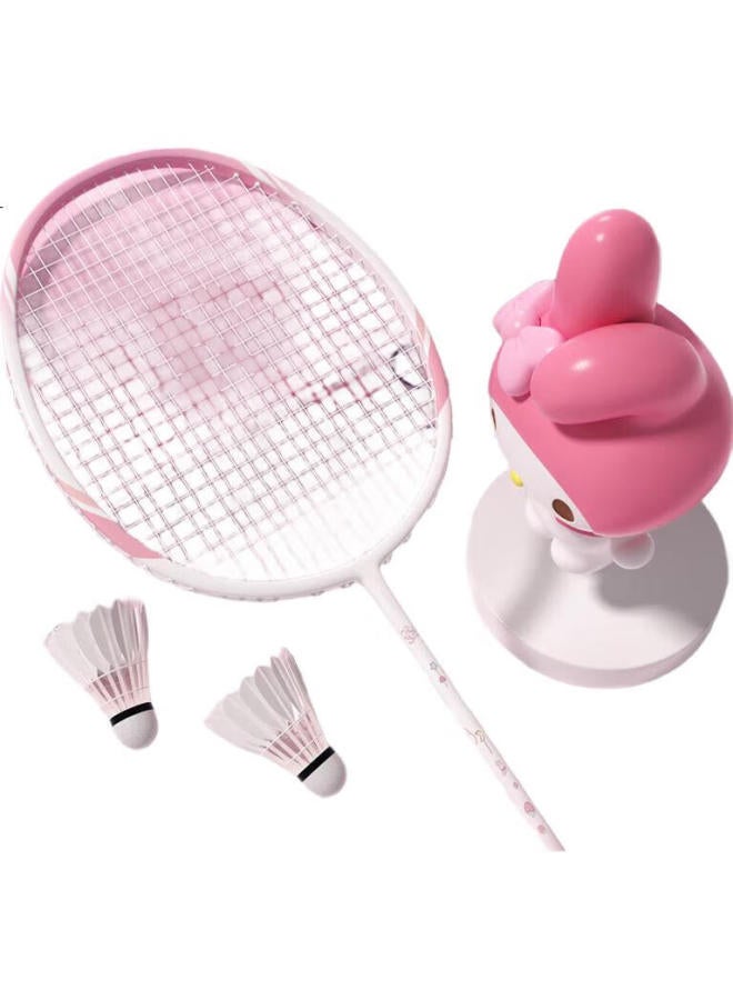 Mesuca Feather Badminton Racket Super Light Carbon Durable Beginner Training Set For Students Girls - Melody Series Pair - Image 2