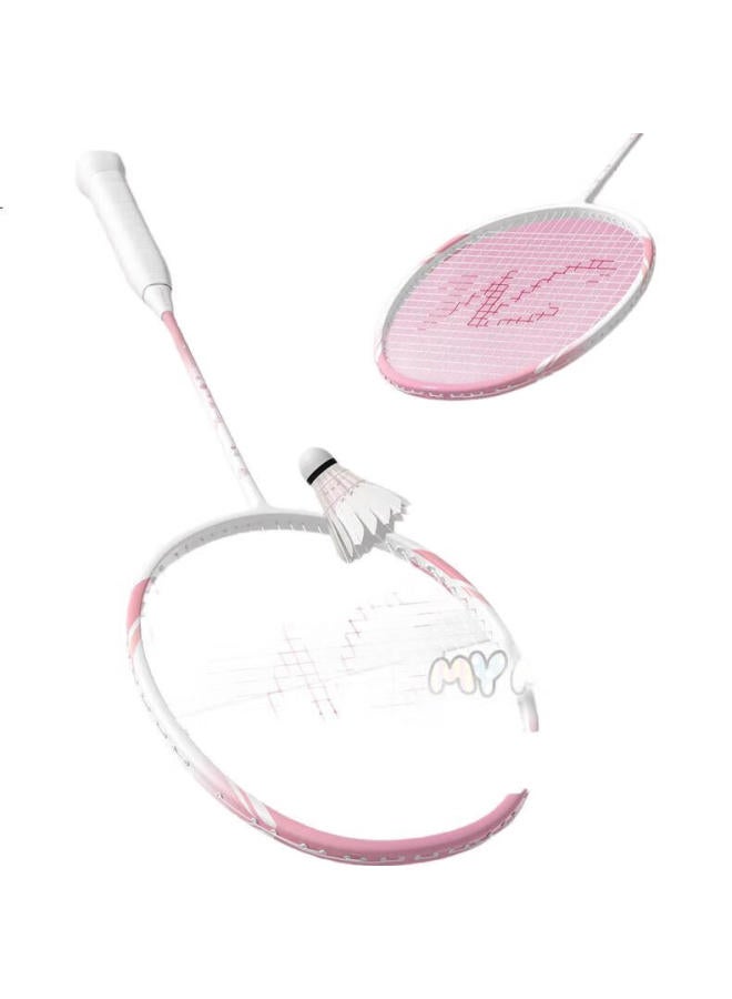 Mesuca Feather Badminton Racket Super Light Carbon Durable Beginner Training Set For Students Girls - Melody Series Pair - Image 3