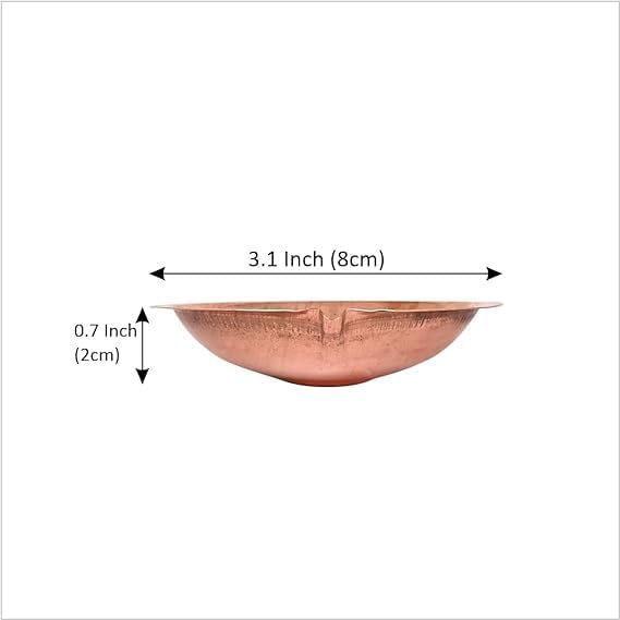 ROLIMOLI Copper Akhand Diya Size 1 25 Gm High Quality Oil Lamp for Daily Puja Other Religious Rituals Home Office Temples Festive Gifts Copper Diya for Home Decor 2cm H x 8cm L - Image 2