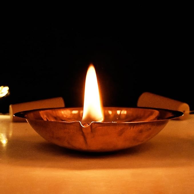 ROLIMOLI Copper Akhand Diya Size 1 25 Gm High Quality Oil Lamp for Daily Puja Other Religious Rituals Home Office Temples Festive Gifts Copper Diya for Home Decor 2cm H x 8cm L - Image 1