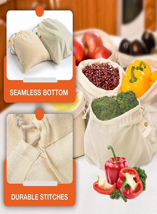 BLITY Fridge Storage Bags for Vegetables and Fruits | Cotton Set of 12 Fridge Vegetable Storage Bags (4 Small, 4 Medium and 4 Large Size Bags)| Vegetable Storage Bag for Refrigerator - Image 4