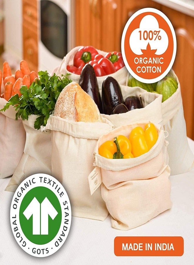 BLITY Fridge Storage Bags for Vegetables and Fruits | Cotton Set of 12 Fridge Vegetable Storage Bags (4 Small, 4 Medium and 4 Large Size Bags)| Vegetable Storage Bag for Refrigerator - Image 5