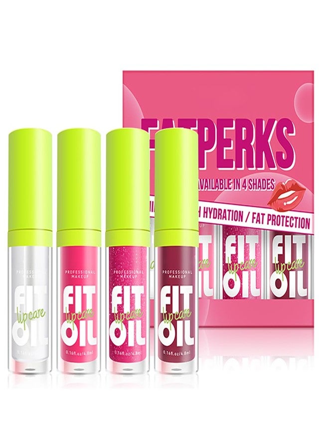 FYEBOO Hydrating Lip Oil, Big Brush Head Lip Glaze Shiny Transparent Lip Glow Oil, Nourishing & Non-sticky Long Lasting Fresh Clear Smooth Lip Care Plumping Lip Oil (Set A) - Image 1