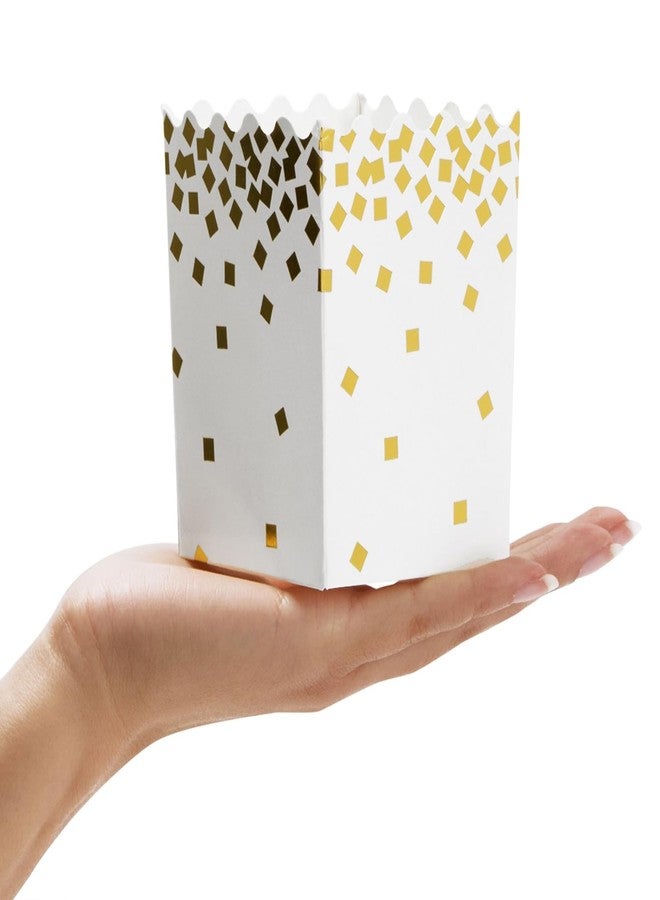 Juvale Mini Popcorn Boxes - Popcorn Containers for Bar Supplies, Carnival Decor & Circus Decorations & Movie Party Favors - 3 x 4 x 2.8 in, White & Gold Polka Dot, Pack of 60 - Image 4