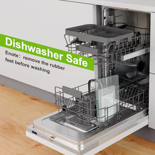FUIJOL Tempered Glass Cutting Board for Kitchen Counter, Clear Cutting Board for Countertop with Removable Rubber Feet – Heat, Scratch, Shatter Resistant, Dishwasher Safe, Easy to Clean, 16x20" - Image 5