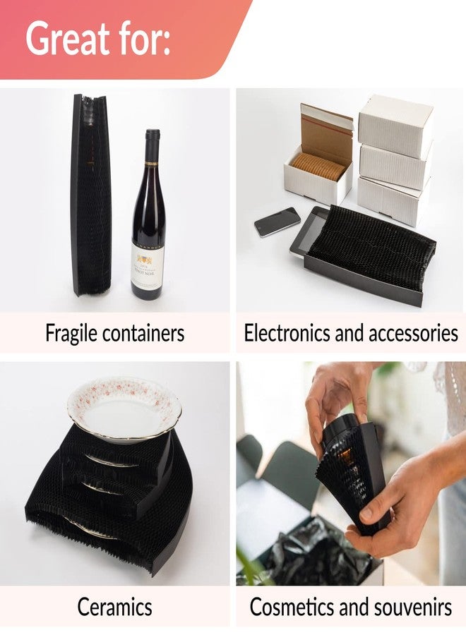 IDL Packaging أكياس تغليف ورقية مرنة على شكل خلية نحل من IDL Packaging، مقاس 8 بوصات، لون أسود، عبوة من 25 كيسًا - قابلة للتكيف مع أي شكل، تغليف مبطن بتصميم عصري - أكياس تغليف مرنة وقابلة لإعادة الاستخدام لنقل الأثاث - Image 4