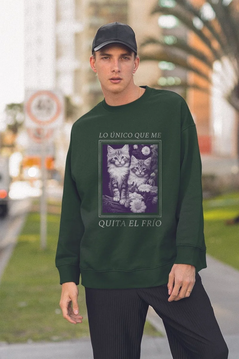 Myada Custom Design Poster Cats Printed Oversize Sweatshirt 22878
