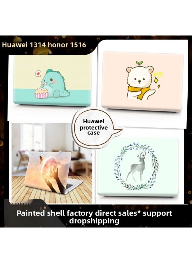 Generic - For Huawei Notebook Protective Case Matebook13s 14 Is X-pro Painted Printing Pro16.1-Color:KZ-411 Flamingo Girl-Applicable Model:majicbook Pro 16.1 - Image 1
