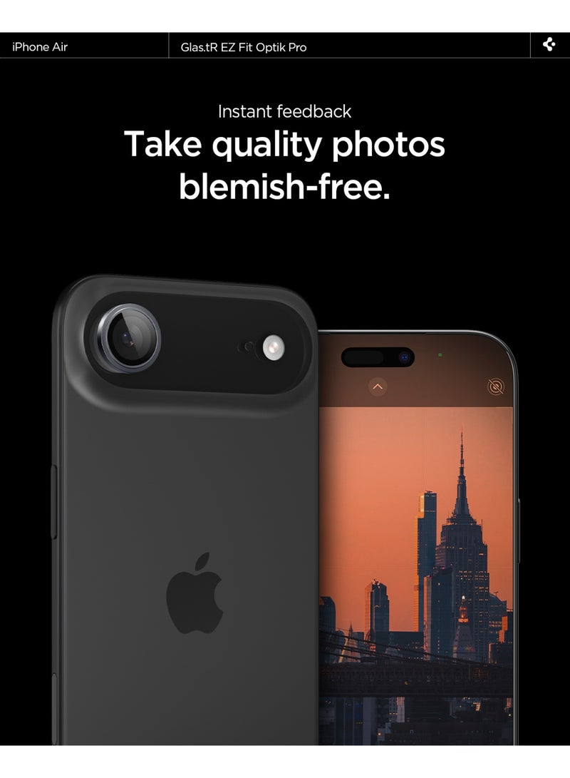 Spigen GLAStR EZ-Fit Optik Pro for iPhone 17 Air Camera Lens Protector [2 PACK] - Gray - Image 4