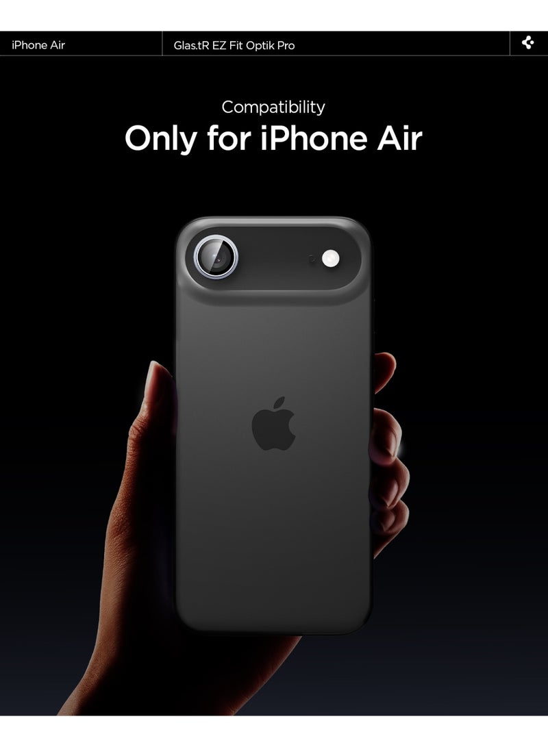 Spigen GLAStR EZ-Fit Optik Pro for iPhone 17 Air Camera Lens Protector [2 PACK] - Gray - Image 2