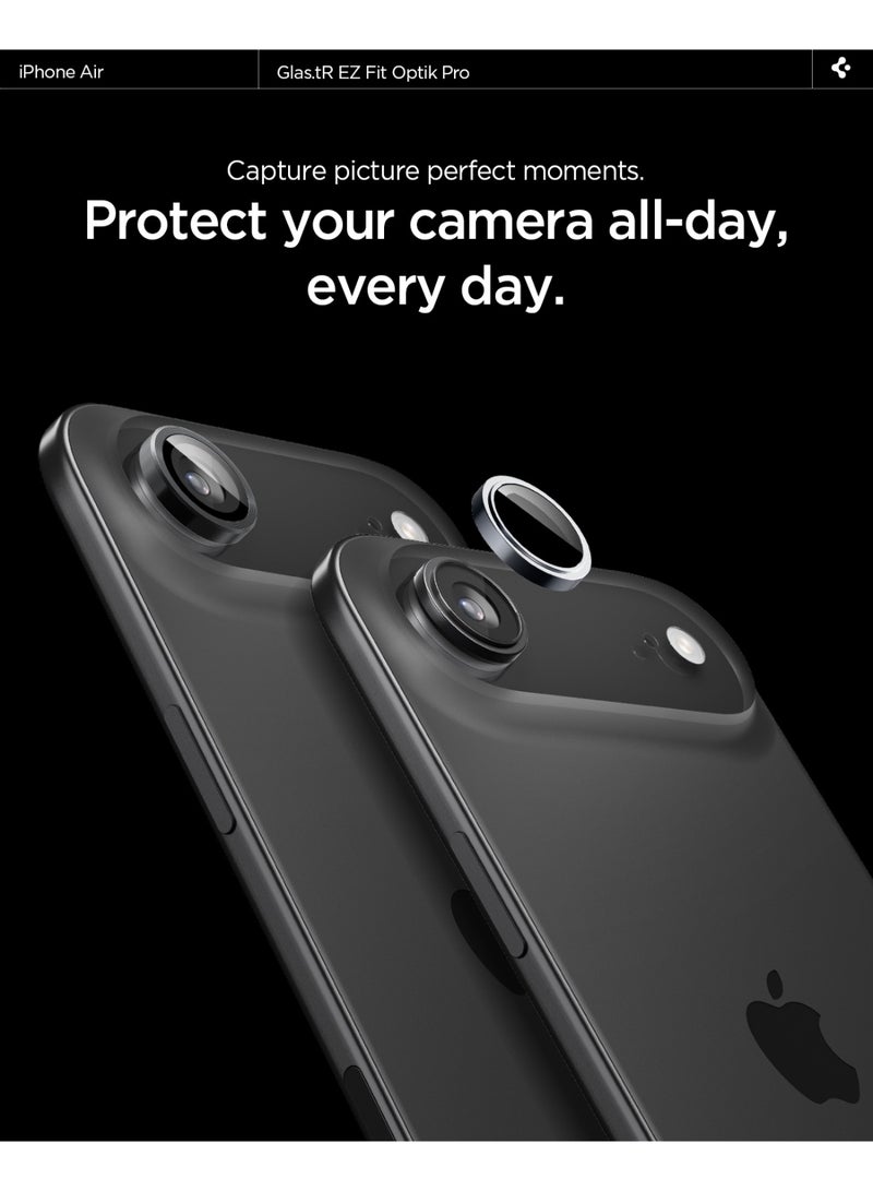 Spigen GLAStR EZ-Fit Optik Pro for iPhone 17 Air Camera Lens Protector [2 PACK] - Gray - Image 3