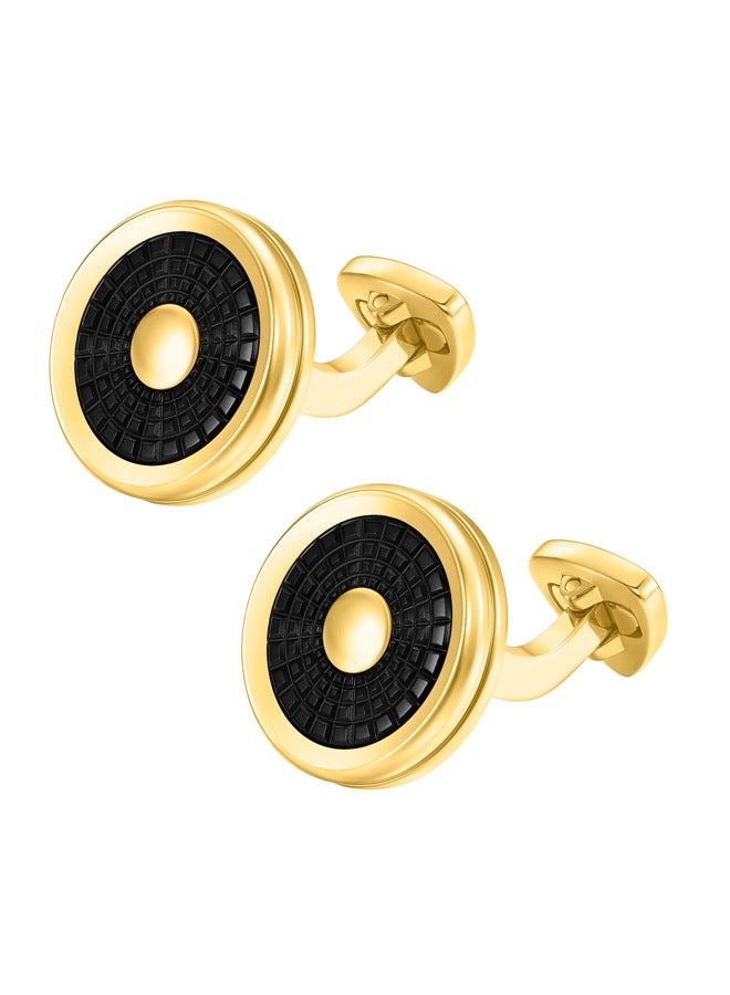 Ducati Corse Dinamica Gold and Black Stainless Steel Cufflinks for Men - Image 2