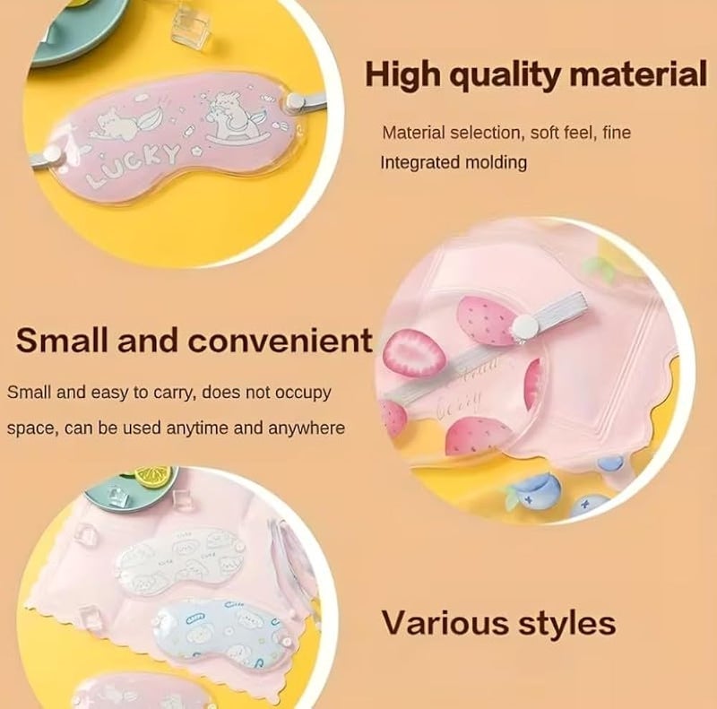 Cartoon Gel Eye Mask, Sleeping Cold Compress Eye Mask, Cold/Hot Compress Reusable Cute Cooling Ice, Travel Essentials-1 pc -random design - Image 3