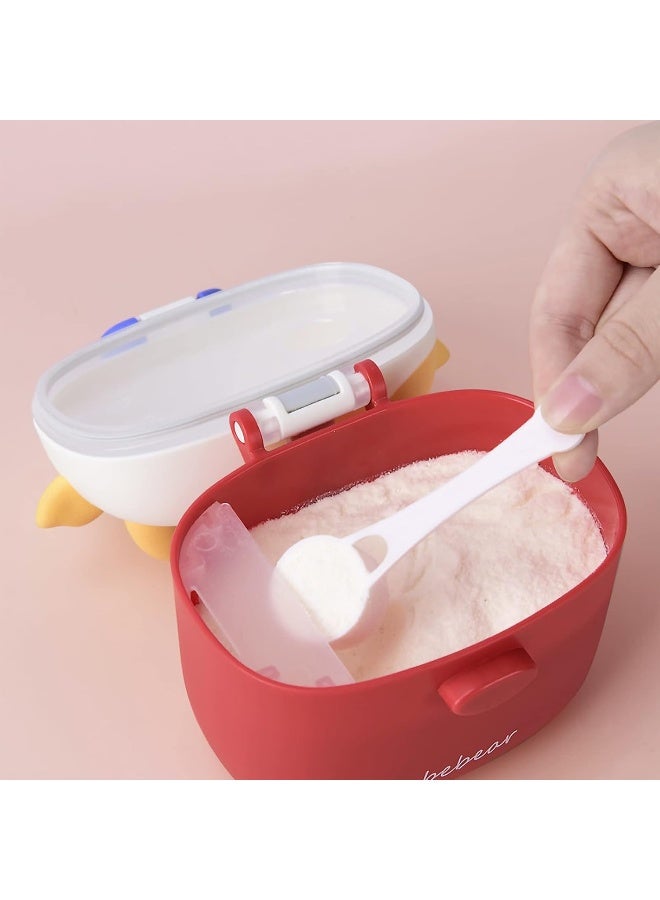 Bebamour Baby Formula Dispenser, BPA Free Portable Milk Powder and Candy Fruit Snack Storage Container with Scoop and Leveller for Travel, 450 ML, Green Cow - Image 4