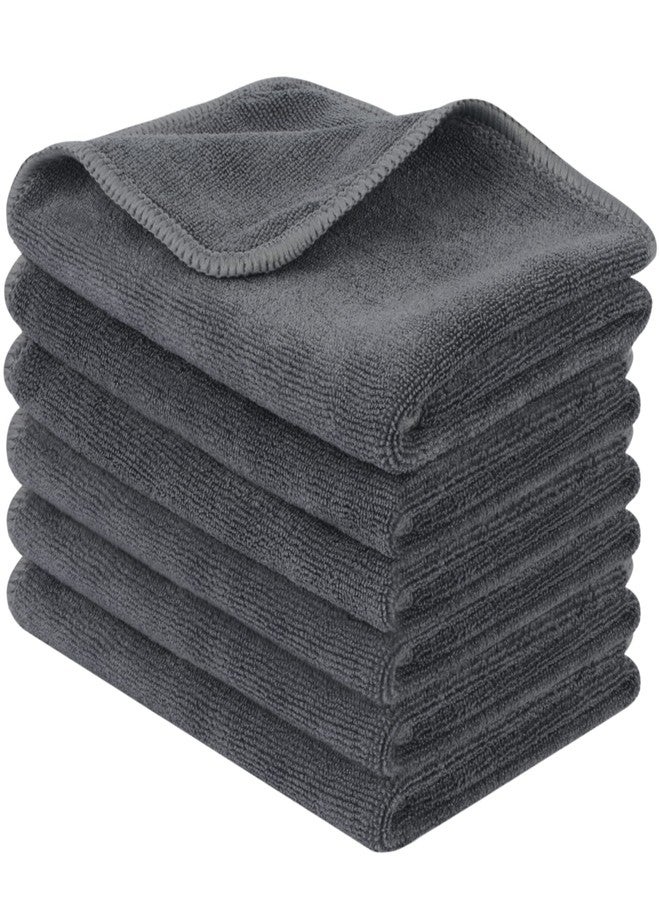 SINLAND Microfiber Cleaning Cloth Ultra Absorbent Softer Towel Reusable Cloth No Streak Lintless Cleaning Clothes for Home, Kitchen, Car, Window Use 12x12 Inch Slate Grey 6 Pack - Image 1