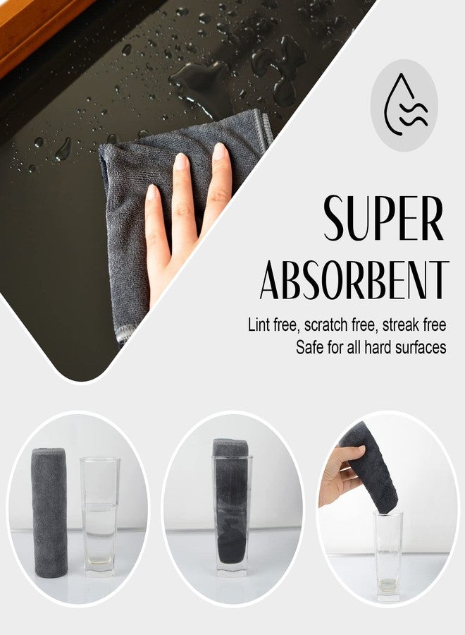 SINLAND Microfiber Cleaning Cloth Ultra Absorbent Softer Towel Reusable Cloth No Streak Lintless Cleaning Clothes for Home, Kitchen, Car, Window Use 12x12 Inch Slate Grey 6 Pack - Image 3