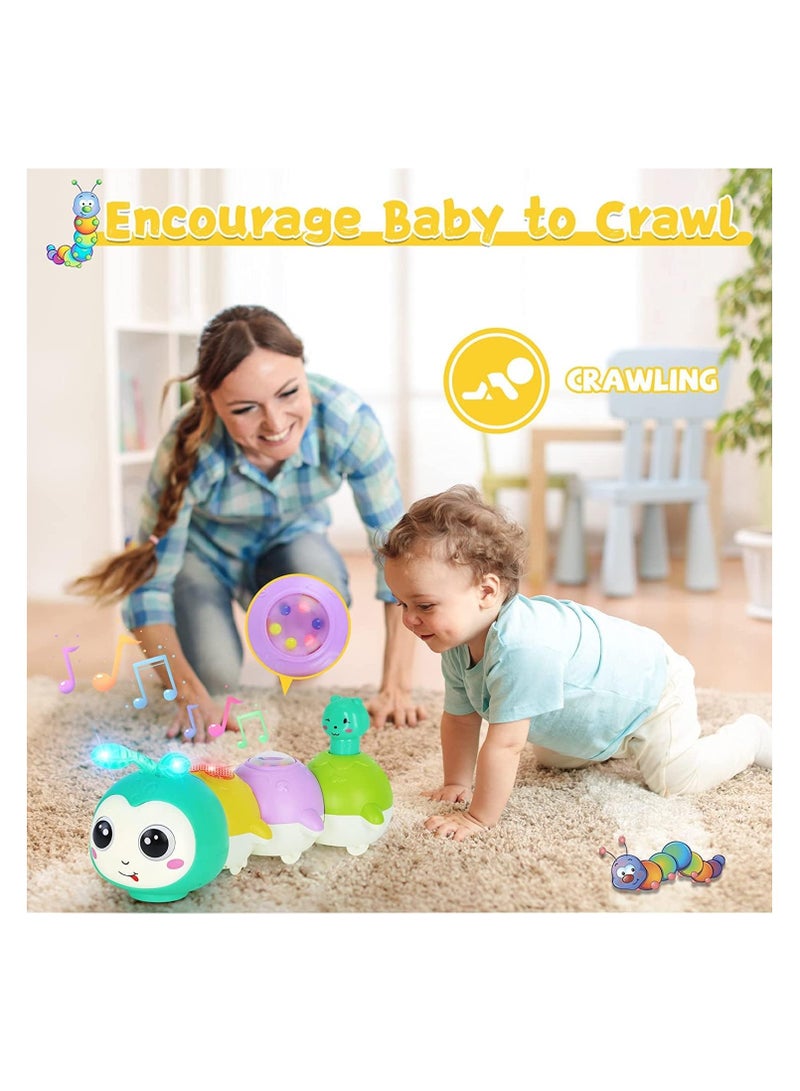 YelaJoy Baby Toys 0-6 Months, Crawling Caterpillar Tummy Time Toy with Magnetic Suction Music Light up, Sensory Learning Infant Toy for 6-12 Month Newborn Toddler 1 Year Old Girl Boy Baby Gifts  - Image 2