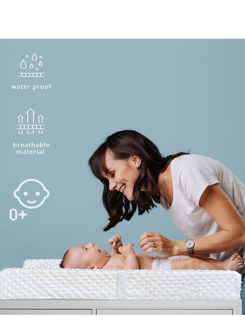 دوكو وسادة تغيير بغطاء قطيفة فائق النعومة مقاوم للماء وسادة تغيير الحفاضات لأعلى تسريحة غطاء وسادات طاولة تغيير الطفل مقاومة للماء ومضادة للحساسية قابلة للغسل - Image 3