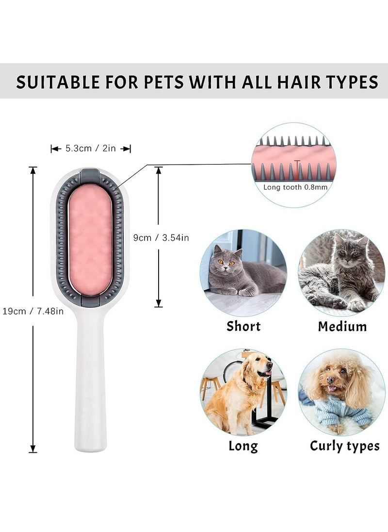 MileMelo - Pet Cleaning Hair Removal Comb, Cat Free Wet Wipe Comb, Pet Sticky Hair Apparatus, Cat and Dog Universal Pet Tomb, Cat Cleaning Supplies (Short hair model, Pink) - Image 1