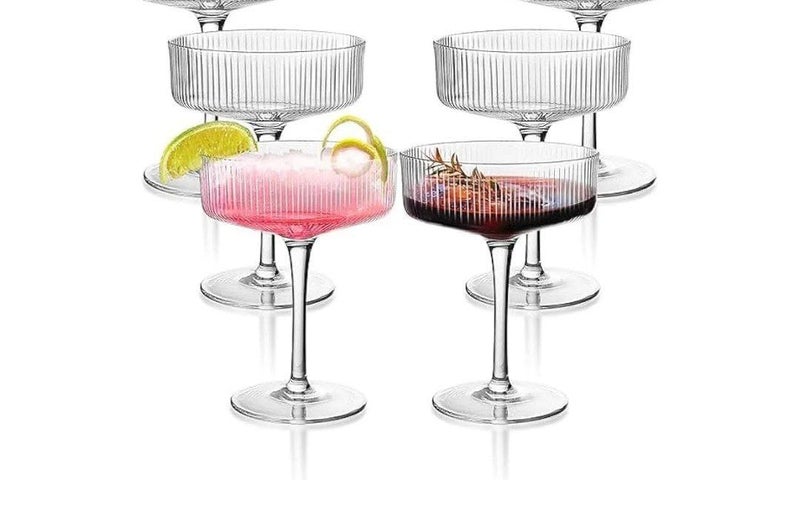 Generic Crystal Glass Cocktail Coupe Set, 6-Piece Elegant Stemmed Glassware for Desserts and Drinks, Imported .A2 - Image 3