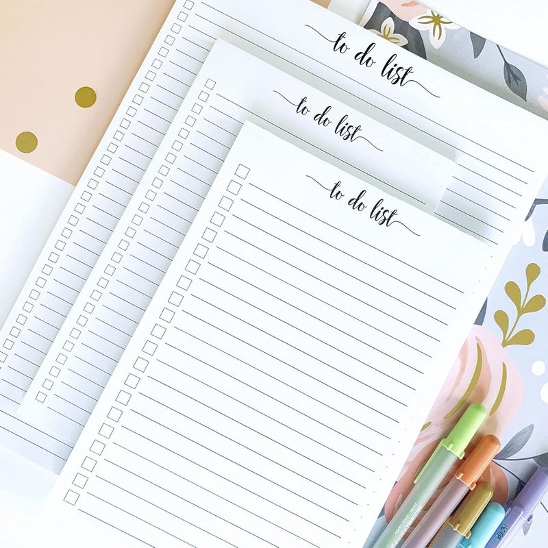321Done To Do List Notepad - Pack of 2-50 Sheets (5.5" x 8.5") To-Do's Notepad Tear Off, Planning Memo Pad, Planner Checklist Organizing - Made in USA - Simple Script - College-Ruled - Image 4