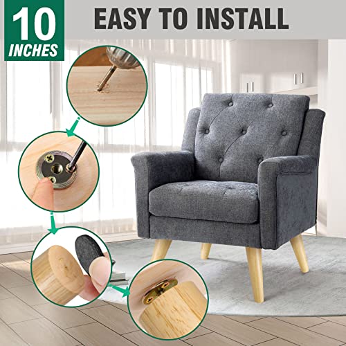 FoDau770 Rubber Wood Furniture Legs 10 Inches, Slant Tapered Wood Feet Mid Century Sofa Legs Set of 4, 5/16" UNC Furniture Feet Replacement Parts for Cabinet Couch Dresser Chair Ottoman Table - Image 5