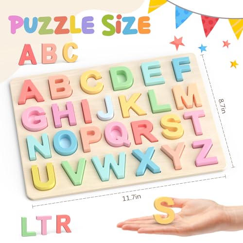 Zeoddler Alphabet Puzzles ABC Shape Puzzles for Kids Educational Toys for Toddlers Preschool Learning Activities Gift for Girls Boys - Image 5