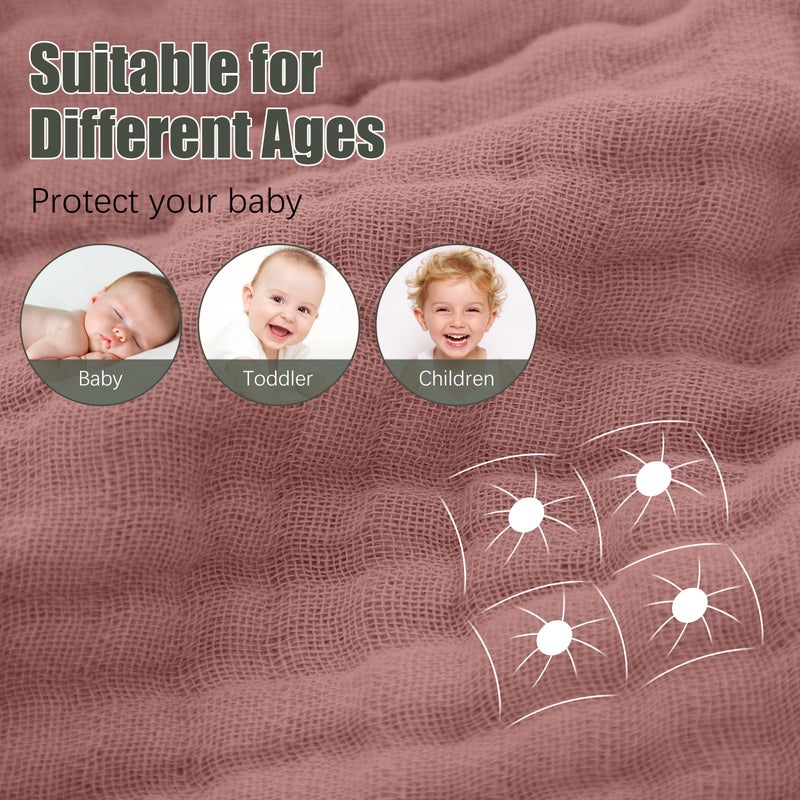 Spotted Play 2 Pack Hooded Baby Towels - 100% Muslin Cotton for Newborns, Infants, Toddlers - Large 32x32 Inch Size - Highly Absorbent and Essential for Newborn Care, Deep Bean Paste - Image 4