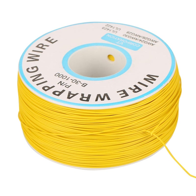 1Roll Wire Wrapping Single Copper Wire Strand 30AWG Cable 0.25 mm Core Diameter (Yellow) - Image 5