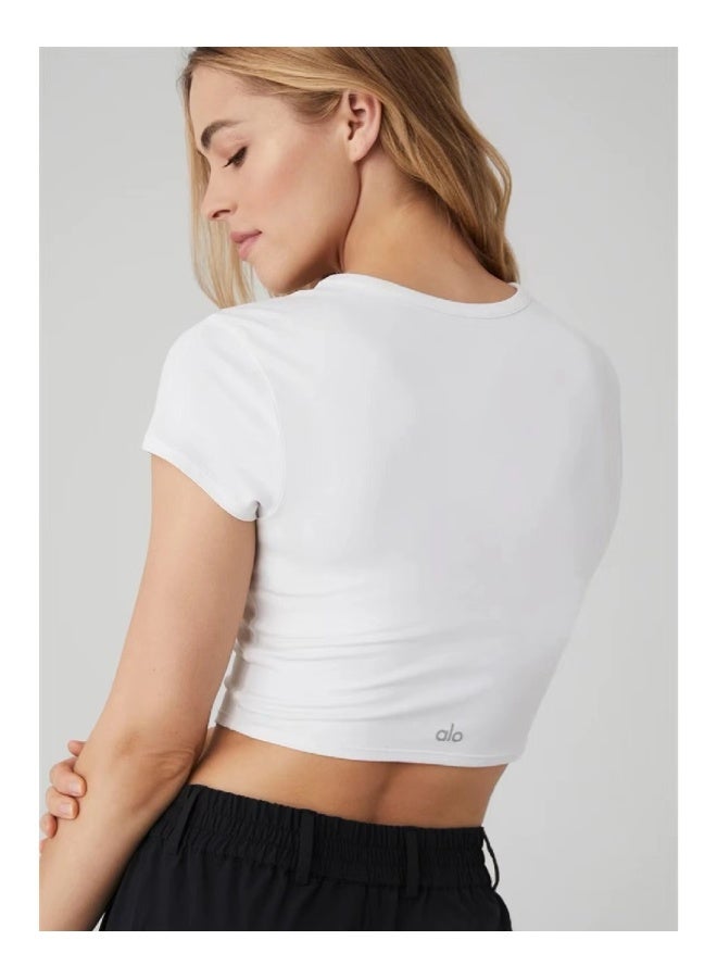alo Alo Yoga Shoulder Support Short Sleeve Training T-Shirt - Image 2