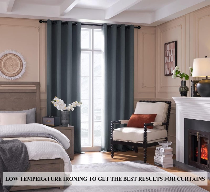 Rutterllow 100% Blackout 340 GSM Curtains 2 Panels, Full Shade 102 Inches Long Complete Drapes for Living Room, Dark Grey Thermal Insulated Bedroom Window Treatment Drapes (Gray, 52 x 102 inch) - Image 3