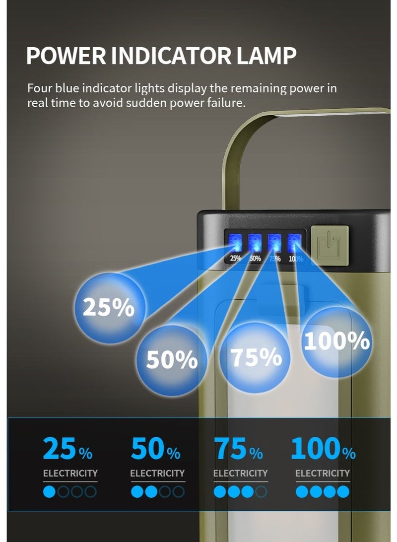 ZONIX Portable Camping Lamp - Solar Charging, USB Power Bank, SOS Emergency Light, 6 Modes, IPX4 Waterproof, 266g Ultra-Light with Hook for Emergency, Camping, Hiking - Image 2