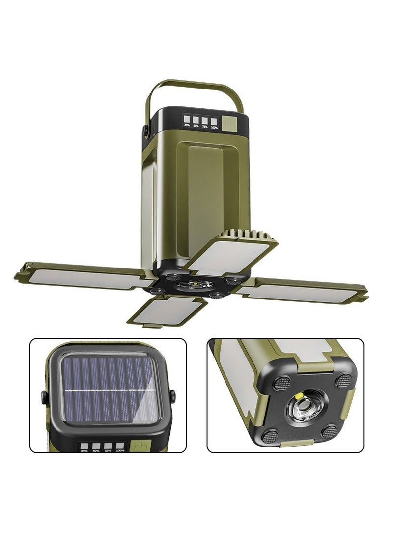 ZONIX Portable Camping Lamp - Solar Charging, USB Power Bank, SOS Emergency Light, 6 Modes, IPX4 Waterproof, 266g Ultra-Light with Hook for Emergency, Camping, Hiking - Image 1