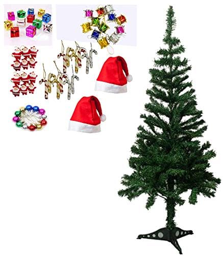 Sesonby 4 feet Long Artificial XMass Christmas Tree and 56 pcs Hangings Ornaments - Image 1