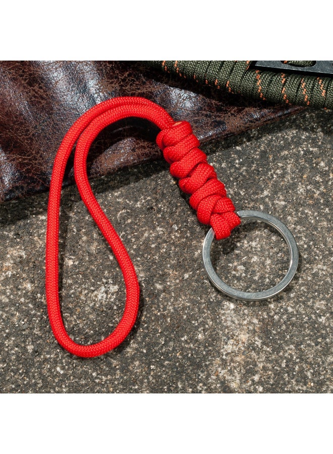 Generic Metal Ring Keychain Outdoor Emergency Paracord Strong Lanyard Strap for Keys Backpack Braided Snake Knot Umbrella Rope Chain-Color:K193  - Image 1
