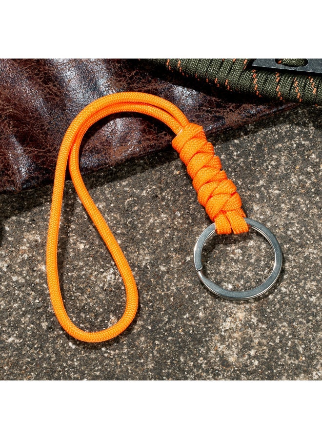 Generic Metal Ring Keychain Outdoor Emergency Paracord Strong Lanyard Strap for Keys Backpack Braided Snake Knot Umbrella Rope Chain-Color:K193  - Image 5