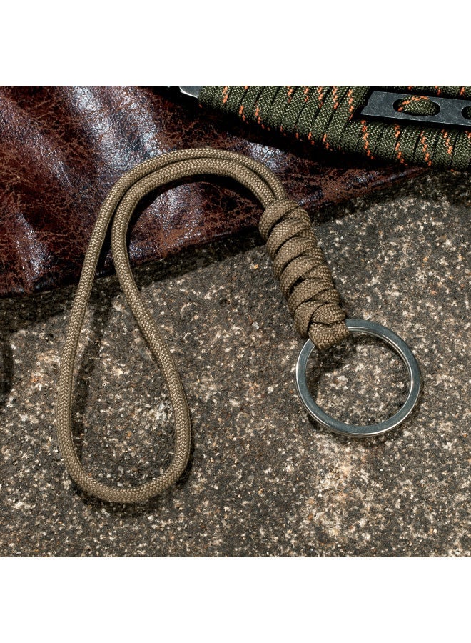 Generic Metal Ring Keychain Outdoor Emergency Paracord Strong Lanyard Strap for Keys Backpack Braided Snake Knot Umbrella Rope Chain-Color:K193  - Image 2
