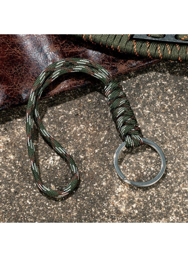 Generic Metal Ring Keychain Outdoor Emergency Paracord Strong Lanyard Strap for Keys Backpack Braided Snake Knot Umbrella Rope Chain-Color:K193  - Image 4