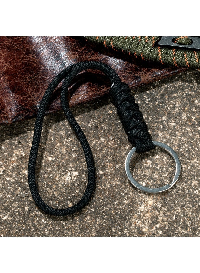 Generic Metal Ring Keychain Outdoor Emergency Paracord Strong Lanyard Strap for Keys Backpack Braided Snake Knot Umbrella Rope Chain-Color:K193  - Image 3