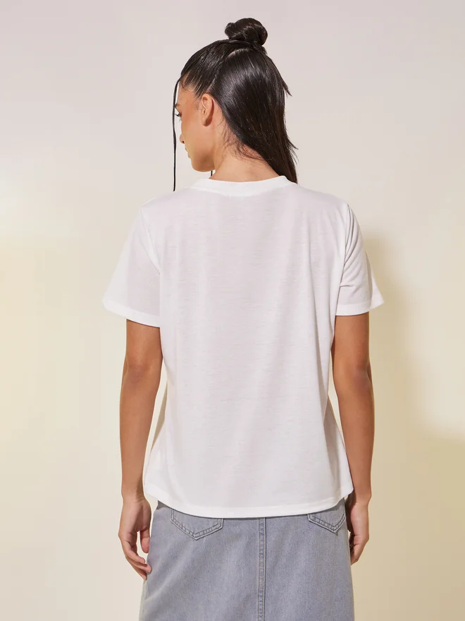 Take Two Take Two Slogan Print Round Neck T-Shirt