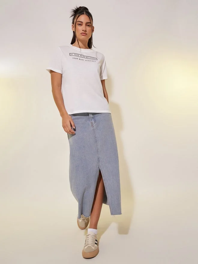 Take Two Take Two Slogan Print Round Neck T-Shirt