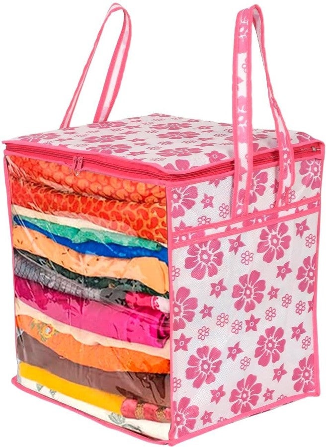 AARON INC Saree Storage Bag | Premium Wardrobe Cloth Organizer Box | Large Garment Cover with Polka Dot Design | Durable Fabric, Transparent Window | Pack Of 1 AWPM12854 - Image 3