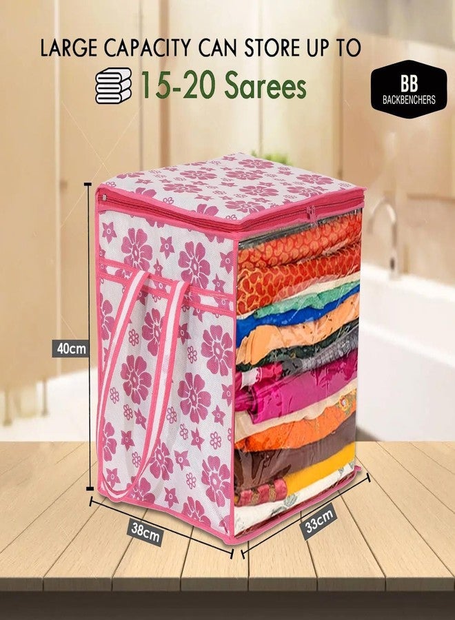 AARON INC Saree Storage Bag | Premium Wardrobe Cloth Organizer Box | Large Garment Cover with Polka Dot Design | Durable Fabric, Transparent Window | Pack Of 1 AWPM12854 - Image 4