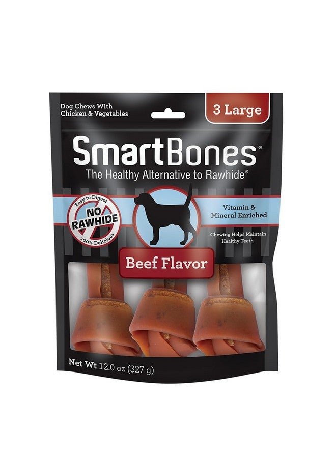 SmartBones Large Chews With Real Beef, Rawhide-Free Chews For Dogs, 3 Count - Image 1